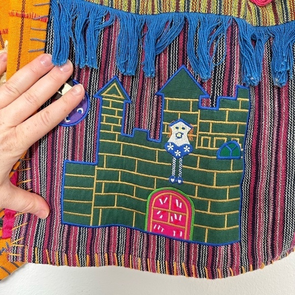 Vintage Maggie Barnes Bright Embroidered Patchwork Art to Wear Coat Size 2X - Picture 6 of 11